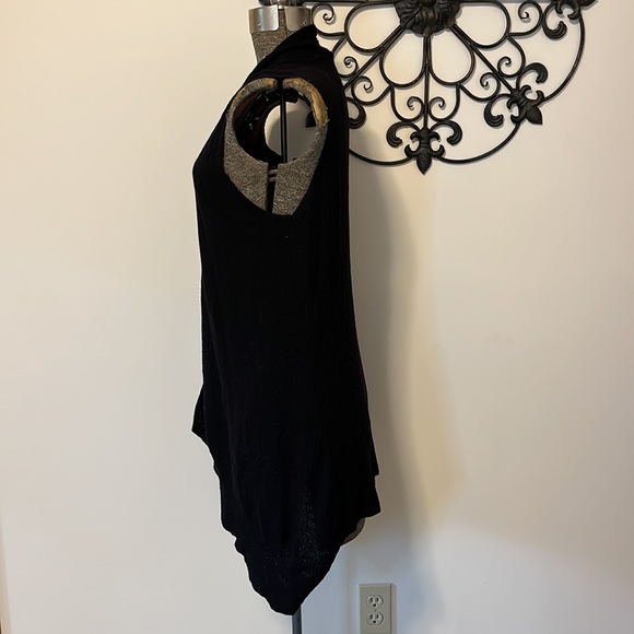 Eileen Fisher 100% wool shrug, sleeveless cardigan, open front, black, S - Picture 4 of 9